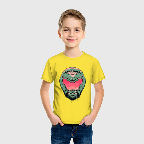 Детская футболка Pink Doomguy / Желтый – фото 3