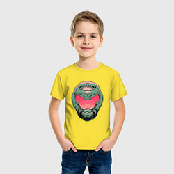 Футболка хлопковая детская Pink Doomguy, цвет: желтый — фото 2
