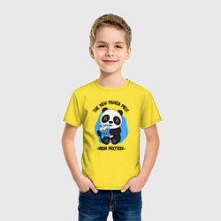 Футболка хлопковая детская Панда с молоком, цвет: желтый — фото 2