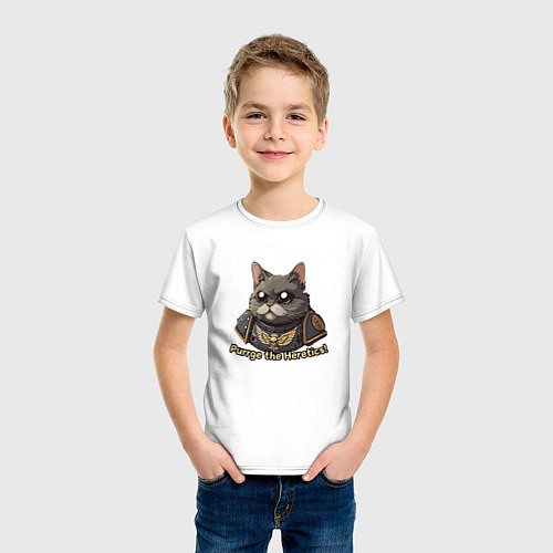 Детская футболка Котик еретик / Белый – фото 3