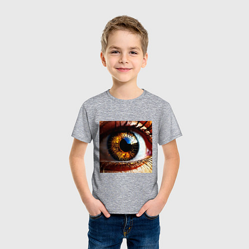 Детская футболка Золотой карий глаз в стиле стимпанк / Меланж – фото 3