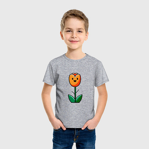 Детская футболка Веселый тюльпан / Меланж – фото 3