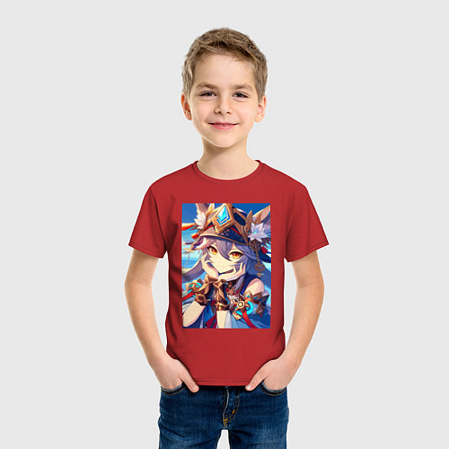 Детская футболка Genshin Impact - character / Красный – фото 3