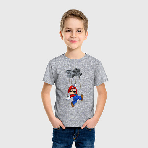 Детская футболка Марионетка Марио / Меланж – фото 3