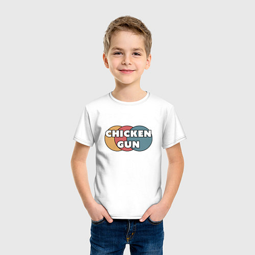 Детская футболка Chicken gun круги / Белый – фото 3