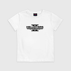 Футболка хлопковая детская Helldivers 2: Logo, цвет: белый