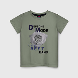 Футболка хлопковая детская Depeche Mode - best of band, цвет: авокадо