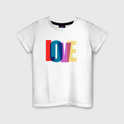 Футболка хлопковая детская Наложенный love, цвет: белый
