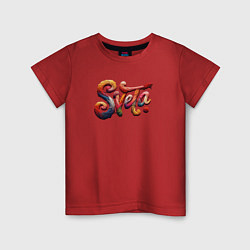 Футболка хлопковая детская Sveta yarn art, цвет: красный