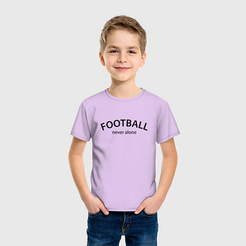 Детская футболка Football never alone - motto / Лаванда – фото 3