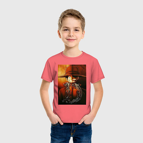 Детская футболка Ван Пис Луффи Монки Д Роджер Гол Д / Коралловый – фото 3