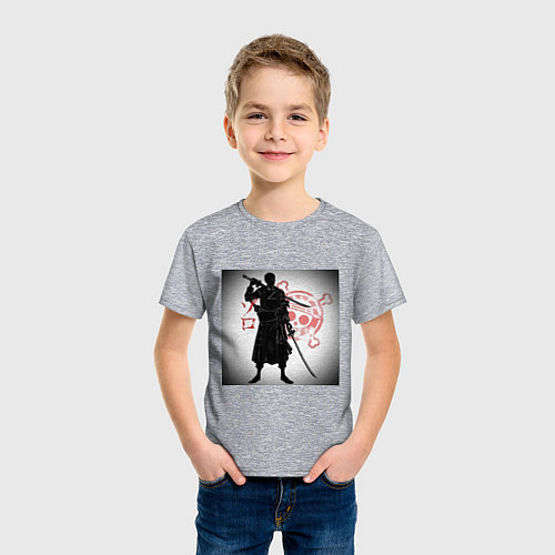 Детская футболка Ван Пис Зоро Ророноа / Меланж – фото 3