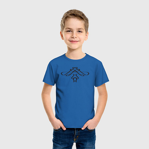 Детская футболка Каллиграфические узорные линии / Синий – фото 3