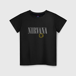 Футболка хлопковая детская Nirvana logo smile, цвет: черный