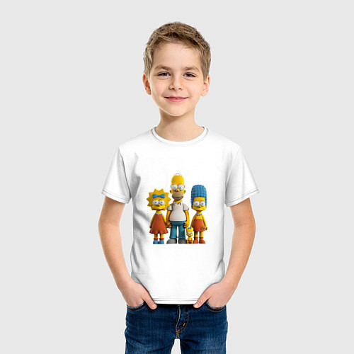 Детская футболка Милая семейка симпсонов / Белый – фото 3