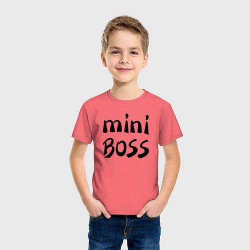 Детская футболка Mini boss / Коралловый – фото 3