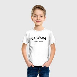 Футболка хлопковая детская Varvara never alone - motto, цвет: белый — фото 2