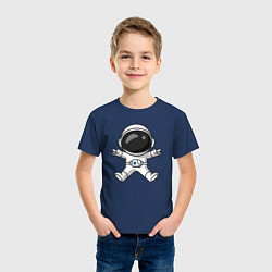 Футболка хлопковая детская Spaceman rock, цвет: тёмно-синий — фото 2