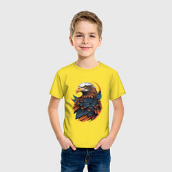 Футболка хлопковая детская Белоголовый орлан, цвет: желтый — фото 2