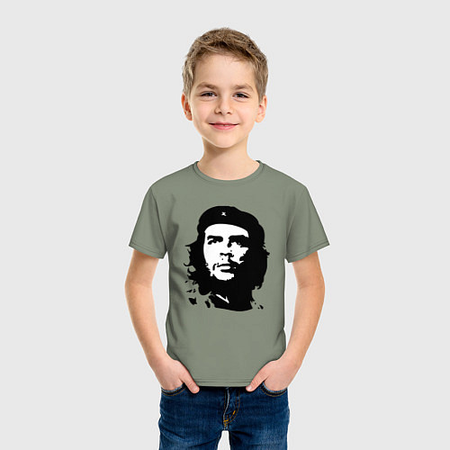 Детская футболка Черно-белый силуэт Че Гевара / Авокадо – фото 3