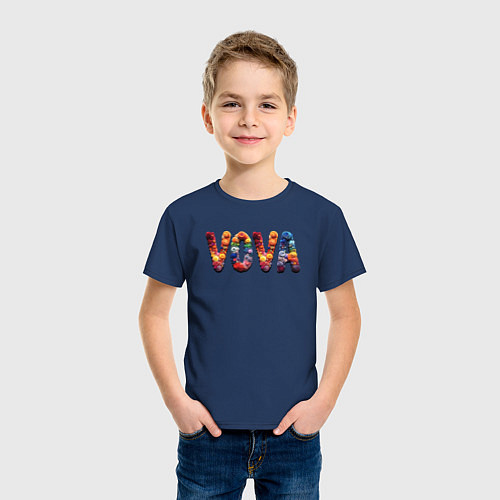 Детская футболка Vova yarn art / Тёмно-синий – фото 3