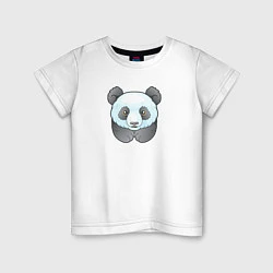 Футболка хлопковая детская Маленькая забавная панда, цвет: белый