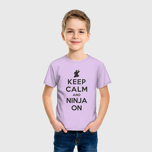 Детская футболка Keep calm and ninja on / Лаванда – фото 3