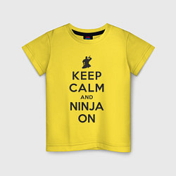 Футболка хлопковая детская Keep calm and ninja on, цвет: желтый