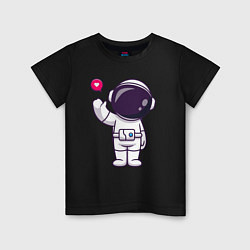 Футболка хлопковая детская Hello spaceman, цвет: черный