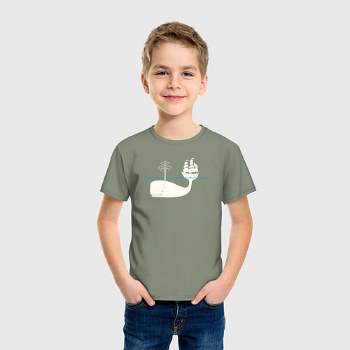 Детская футболка Кит и корабль / Авокадо – фото 3