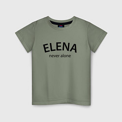 Футболка хлопковая детская Elena never alone - motto, цвет: авокадо