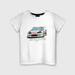 Футболка хлопковая детская Toyota Supra Castrol 36, цвет: белый