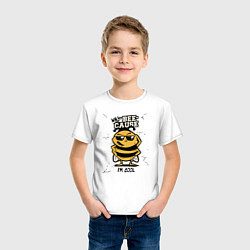 Футболка хлопковая детская Why bee cause im cool, цвет: белый — фото 2