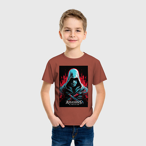 Детская футболка Assassins creed классика / Кирпичный – фото 3