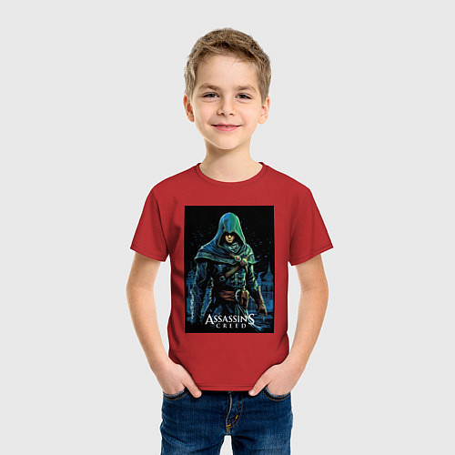 Детская футболка Assassins creed в капюшоне / Красный – фото 3