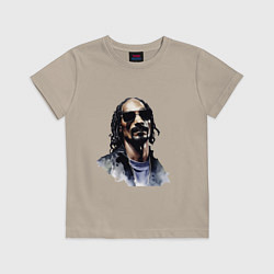Футболка хлопковая детская Snoop dog, цвет: миндальный