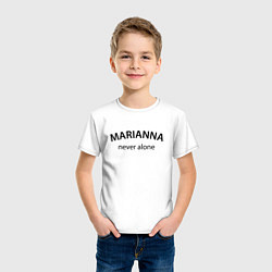 Футболка хлопковая детская Marianna never alone - motto, цвет: белый — фото 2
