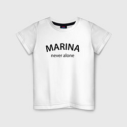 Футболка хлопковая детская Marina never alone - motto, цвет: белый