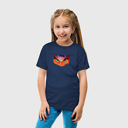 Футболка хлопковая детская Мудрая волшебная сова, цвет: тёмно-синий — фото 2
