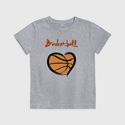 Футболка хлопковая детская Basket lover, цвет: меланж