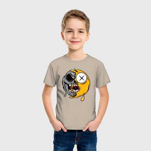 Детская футболка Smile funny / Миндальный – фото 3