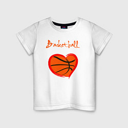 Футболка хлопковая детская Basket love, цвет: белый