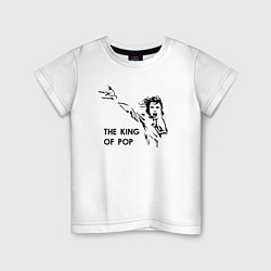 Футболка хлопковая детская Michael Jackson - the king of pop, цвет: белый