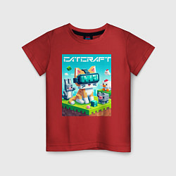Футболка хлопковая детская Catcraft - collaboration ai art, цвет: красный