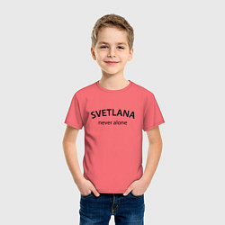 Футболка хлопковая детская Svetlana never alone - motto, цвет: коралловый — фото 2