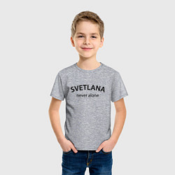 Футболка хлопковая детская Svetlana never alone - motto, цвет: меланж — фото 2