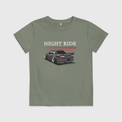 Футболка хлопковая детская Nissan skyline night ride, цвет: авокадо