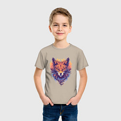 Футболка хлопковая детская Foxs Fiery Head, цвет: миндальный — фото 2