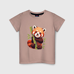 Футболка хлопковая детская The Red Panda, цвет: пыльно-розовый