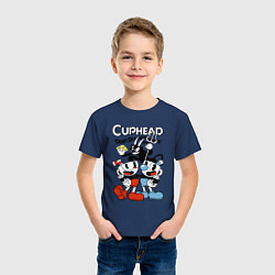 Футболка хлопковая детская Cuphead - devil, цвет: тёмно-синий — фото 2